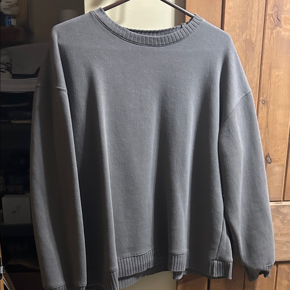 Zara Greige Crewneck Sweatshirt Size XL Grandpa Grunge